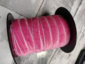 Тасьма велюр оксамит яскраво рожева.10 мм.