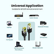 Мережевий кабель для інтернету патч-корд UGREEN Cat7 F/FTP 10Gb/s Lan Ethernet Cable 5m (чорний) NW150, фото 5