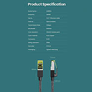 Мережевий кабель для інтернету патч-корд UGREEN Cat7 F/FTP 10Gb/s Lan Ethernet Cable 5m (чорний) NW150, фото 9