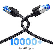 Мережевий кабель для інтернету патч-корд UGREEN Cat8 F/FTP 40Gb/s Lan Ethernet Cable 5м (чорний) NW153, фото 8
