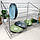 Двоярусна хромована сушарка для посуду для розміщення на столі 46 см з піддоном, Люкс, фото 3