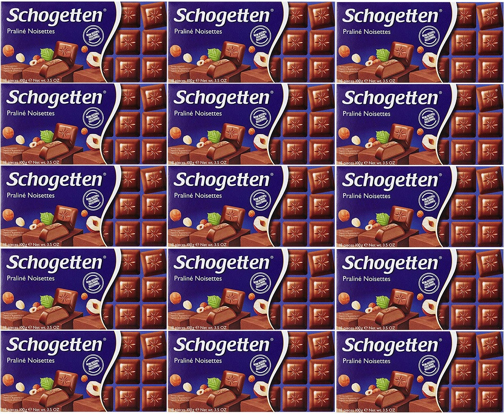 Шоколад Молочний Schogetten Praline Noisettes Шогеттен з Оріховим Праліне 100 г * 120 штук Ящик Німеччина