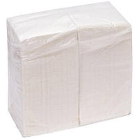 Бумажные однотонные салфетки 300 шт размером 24х24 см Белые за 2 упаковки