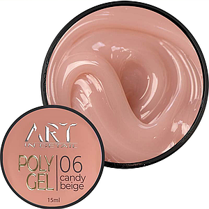 Полігель ART IN DETAIL Polygel Candy Beige №06, 15 мл персиковий