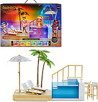 Игровой набор Рейнбоу Хай вечеринка у бассейна Rainbow High Color Change Pool & Beach Playset