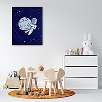 Інтер'єрна картина-постер на стіну Космонавт в дитячу кімнату 40*30 Орігамі OP 5059 Маленька