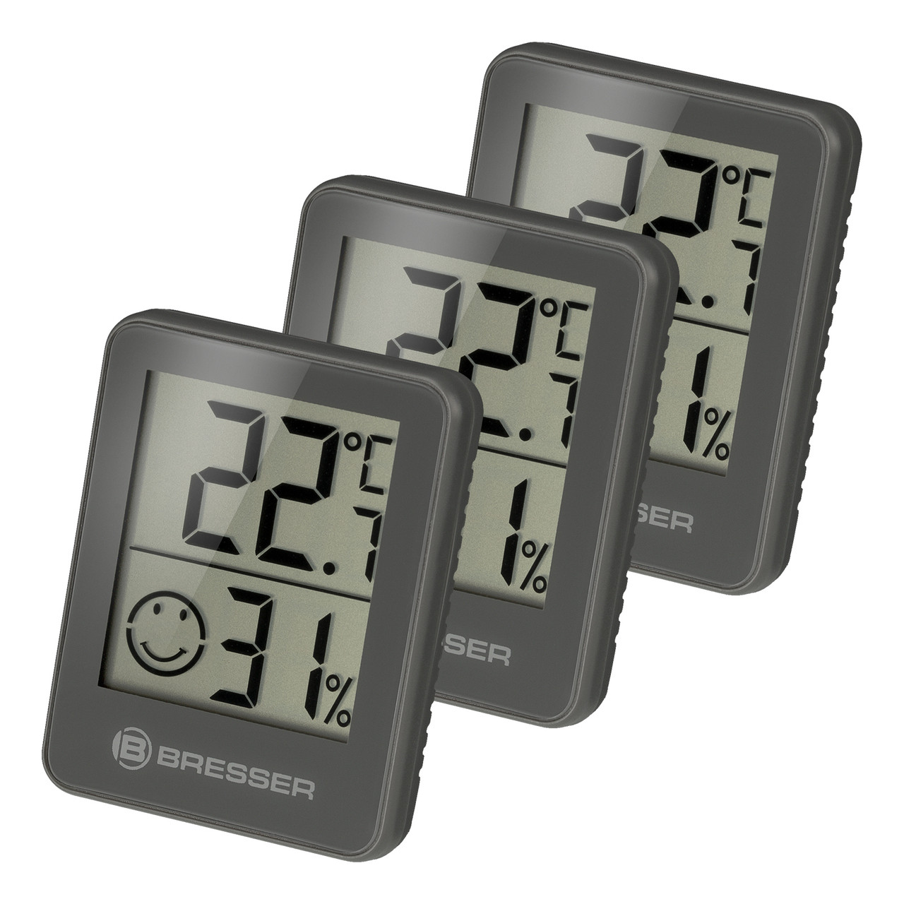 Термометр-гігрометр Bresser Temeo Hygro Indicator (3шт) Grey (7000010QT5000), фото 1