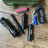 Набір 4 шт ліхтарів тактичних у водонепроникному кейсі, фото 6