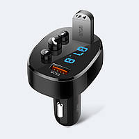 FM-трансмиттер модулятор XO BCC03 зарядное устройство 2USB 18W QC3.0 с дисплеем, Bluetooth