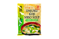 Cуп Мисо быстрого приготовления с зеленым луком Enjuku Koji Miso Soup green onion HIKARI MISO 153 г (8шт)