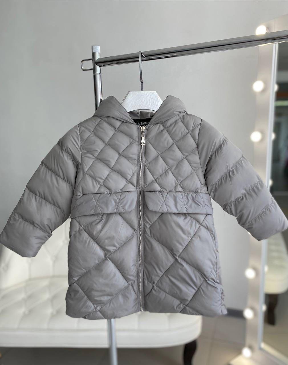 Куртка пальто на дівчинку Сіра ZH-8502 OLAIBAOBAO, Серый, Для девочек, Весна Осень, 5, фото 1