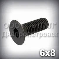 Гвинт М6х8 DIN 7991,ISO 10642 з потайною головкою під шестигранний ключ