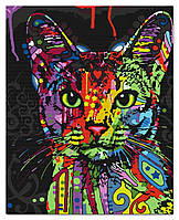 Картина по номерам на холсте с подрамником "Абиссинская кошка", набор акриловая живопись цифрами 40х50