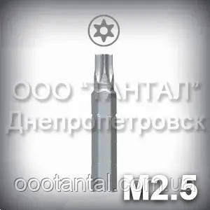 Біта М2.5 шліц Security Torx — насадка для викрутки до гвинтів антивандальним М2.5