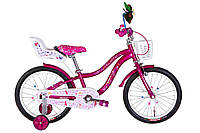 Велосипед детский 18" Formula Alicia ST 2022, сталь, с корзиной для куклы, малиновый, для девочки 4-7лет