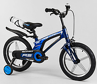 Двухколесный детский магниевый велосипед CORSO 21235 колеса 16д / алюминиевые диски / бутылочка / синий