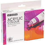 Набір акрилових фарб Art Ranger Acryliс Neon 6 кольорів із неоновим ефектом по 75 мл., фото 3