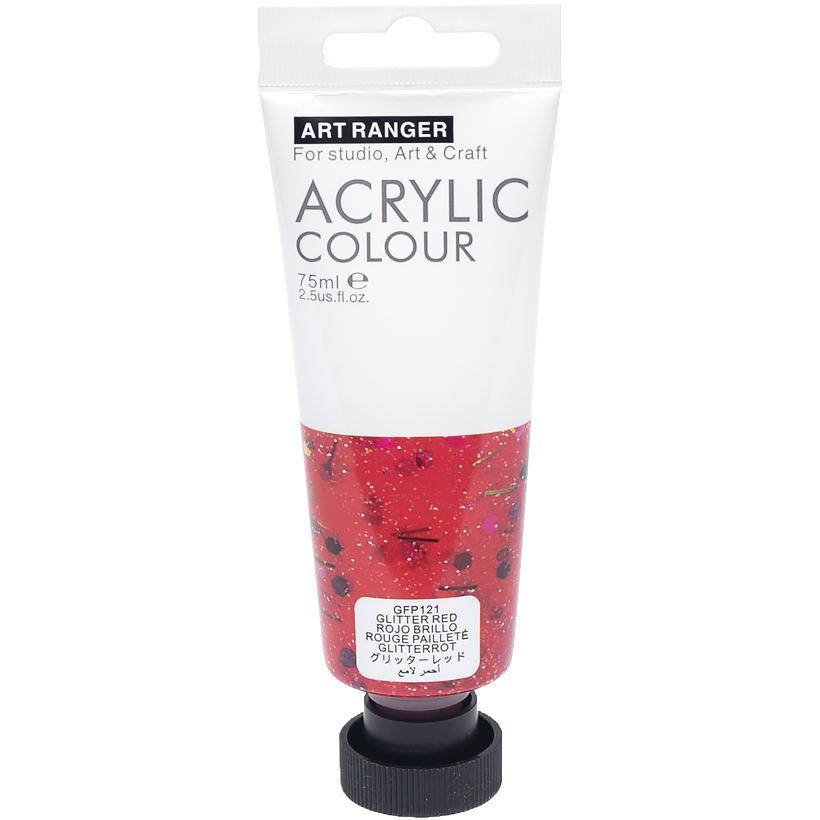 Художня акрилова фарба Art Ranger Acrylic 121 Glitter red/Червона з блискітками 75 мл.