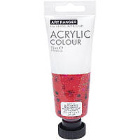 Художня акрилова фарба Art Ranger Acrylic 121 Glitter red/Червона з блискітками 75 мл.