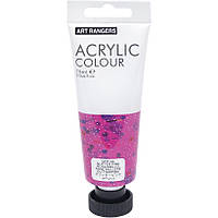 Художня акрилова фарба Art Ranger Acrylic 120 Glitter pink / Рожева з блискітками 75 мл.