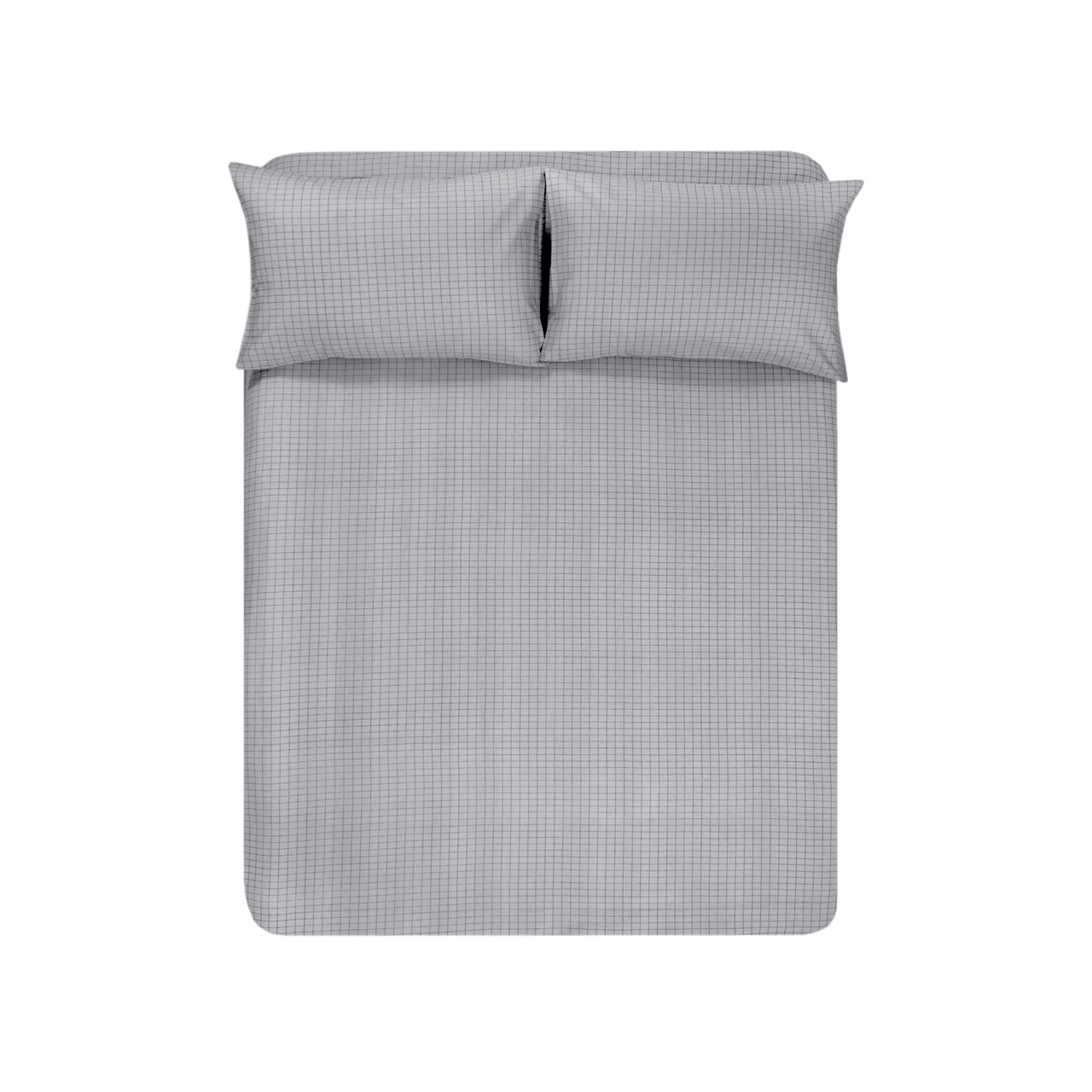 Простирадло на гумці з наволочками Iris Home ранфорс — Lian сірий 160*200+50*70 (2)