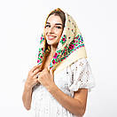 Японська вовняна хустка 75х75см Кремова, фото 3