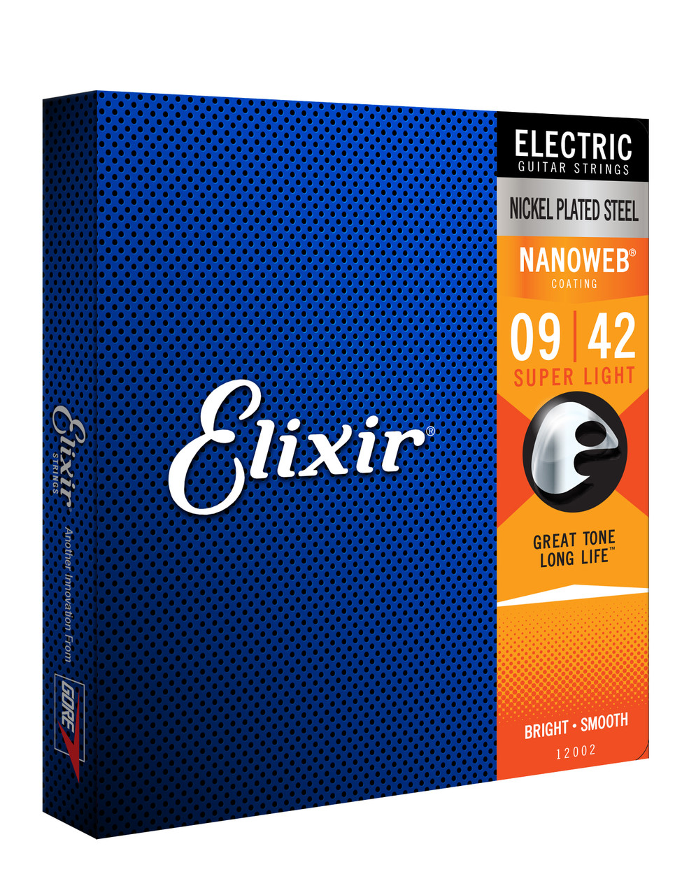 Струни Для Електрогітари Elixir 12002 Nanoweb Nickel Plated Steel Super Light 9/42