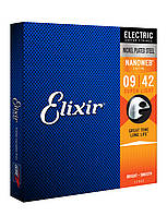 Струны Для Электрогитары Elixir 12002 Nanoweb Nickel Plated Steel Super Light 9/42