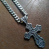 Чоловічий ланцюжок 7мм*60сми з хрестом. Якісна медична сталь