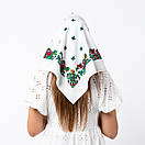 Японська вовняна хустка 75х75см Біла, фото 3