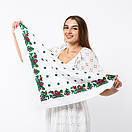 Японська вовняна хустка 75х75см Біла, фото 4