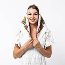 Японська вовняна хустка 75х75см Біла, фото 2