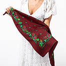 Японська вовняна хустка 75х75см Бордова, фото 5