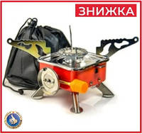 Газовая туристическая плита горелка с чехлом Yanchuan YC-201 газовый примус печка с пьезоподжигом для отдыха
