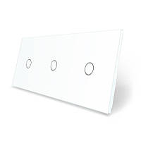 Сенсорная панель для выключателя 3 сенсора (1-1-1) Livolo белый стекло (VL-P701/01/01-6W)