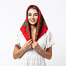 Японська вовняна хустка 75х75см Червона, фото 2