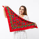 Японська вовняна хустка 75х75см Червона, фото 4