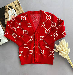 В'язана кофта на гудзиках GUCCI Червоний 18020 china, Красный, Для девочек, Весна Осень, 7 , 4 года