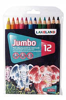 Набір кольорових олівців Jumbo Coloured Lakeland, 12 кол., в блістері, Derwent