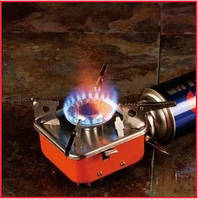 Газовая туристическая плита горелка с чехлом Yanchuan YC-201 мини газовый примус печка с пьезоподжигом красная