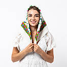 Японська вовняна хустка 75х75см Біла, фото 2