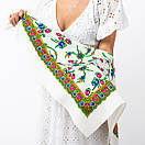 Японська вовняна хустка 75х75см Біла, фото 5