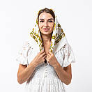 Японська вовняна хустка 75х75см Біла, фото 2