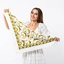 Японська вовняна хустка 75х75см Біла, фото 4