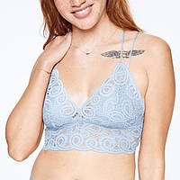 Топ кружевной голубой Victoria's Secret Crochet Strappy Lace Bralette