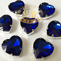 Сердечка в ланцюгах, колір Cobalt, розмір 14 мм, 1 шт.