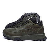 Чоловічі зимові шкіряні черевики Reebok колір хакі, чоловічі черевики з натуральної шкіри, чоловічі черевики на хутрі, фото 8