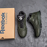 Чоловічі зимові шкіряні черевики Reebok колір хакі, чоловічі черевики з натуральної шкіри, чоловічі черевики на хутрі, фото 3