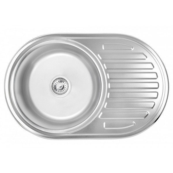Кухонна мийка WEZER 7750(08) Satin 770x500x180 мм + сифон