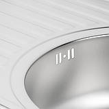 Кухонна мийка WEZER 7750(08) Satin 770x500x180 мм + сифон, фото 6